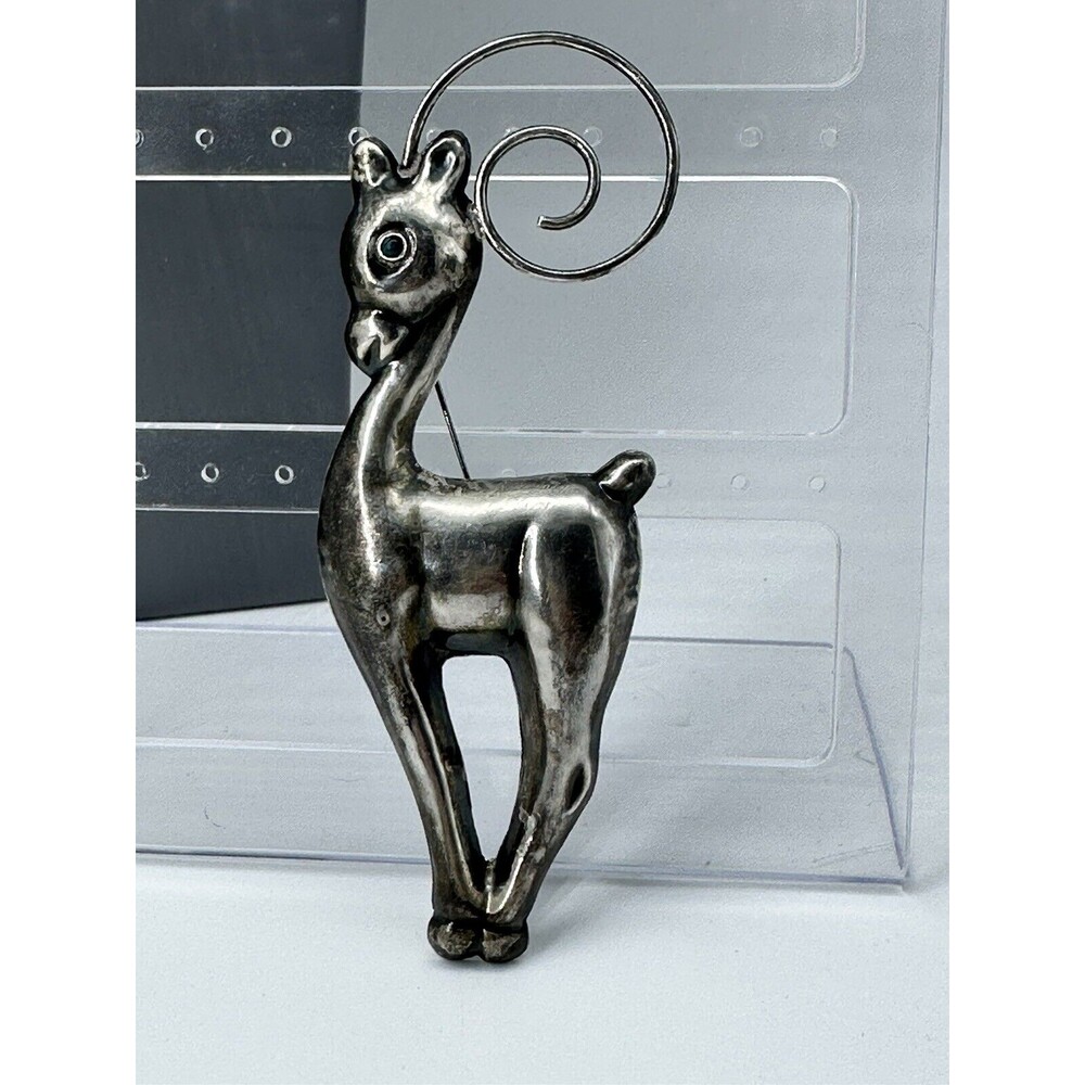 Vintage Mexico Silver Large Antelope Brooch